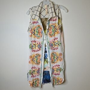 Cyrena- ANTHROPOLGIE BOHO embroderied Patterned Fabric sleeveless Top